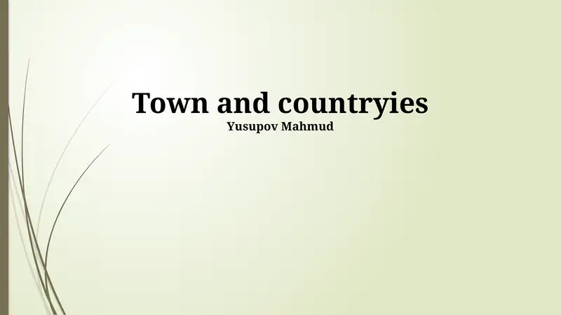 Town and countryies