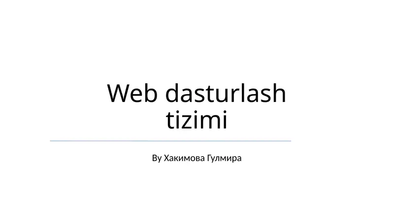 Web dasturlash tizimi