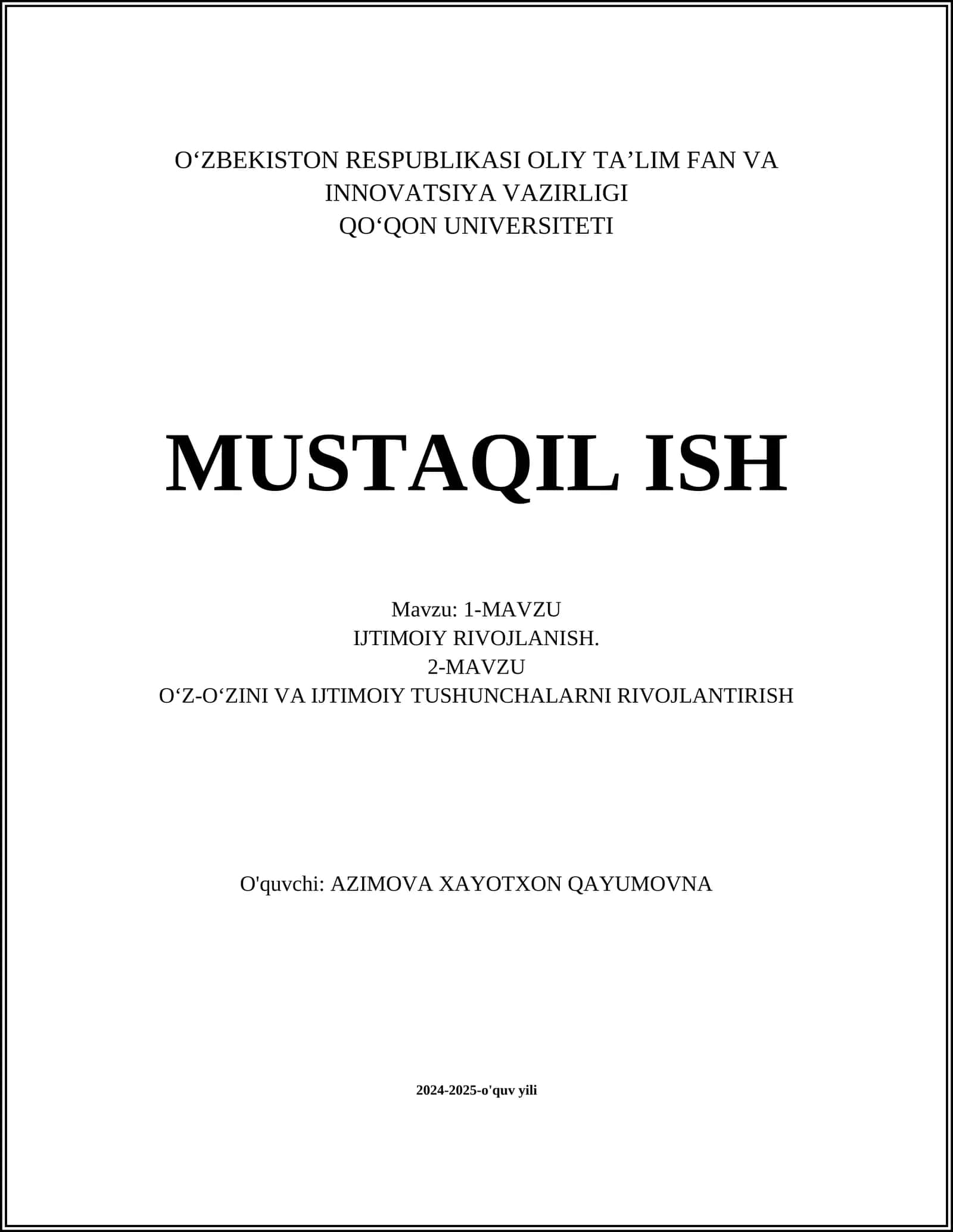 Ijtimoiy rivojlanish