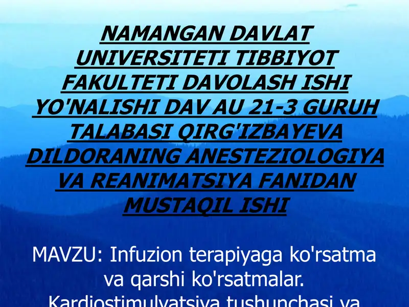 Infuzion terapiya