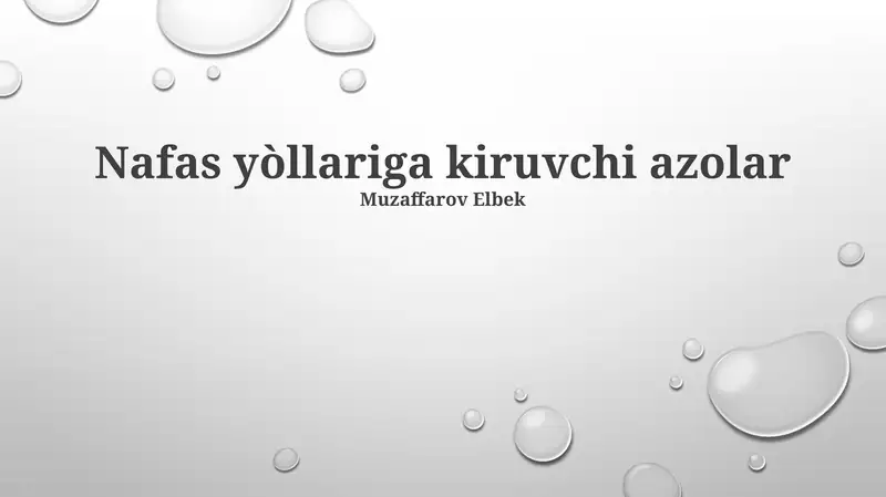 Nafas yòllariga kiruvchi azolar