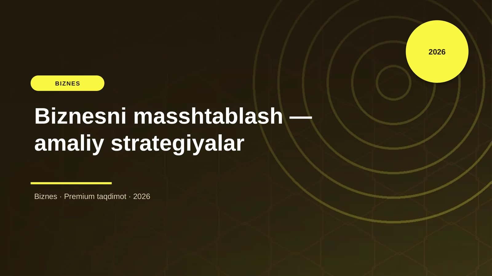 Biznesni masshtablash — amaliy strategiyalar