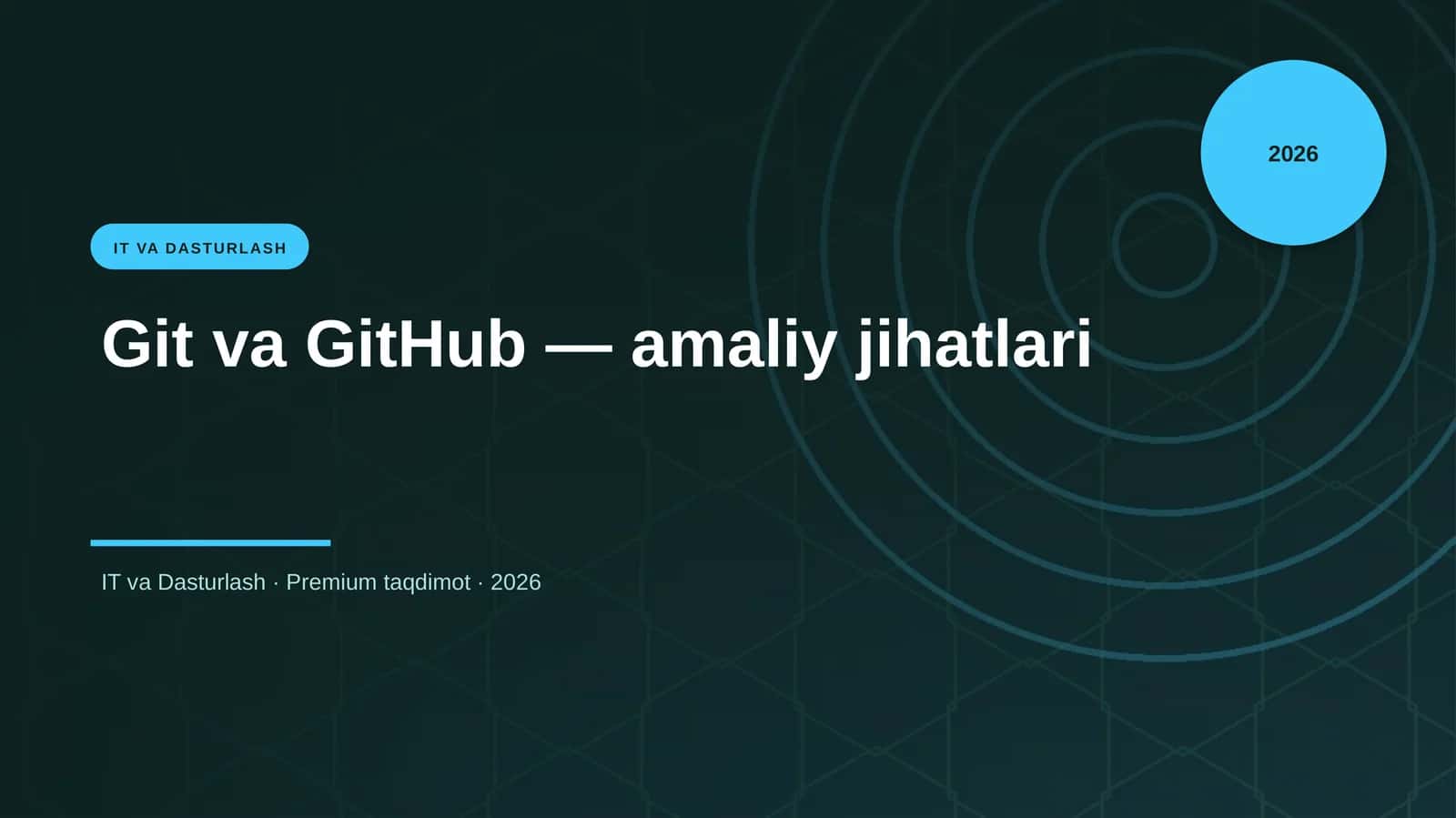 Git va GitHub — amaliy jihatlari