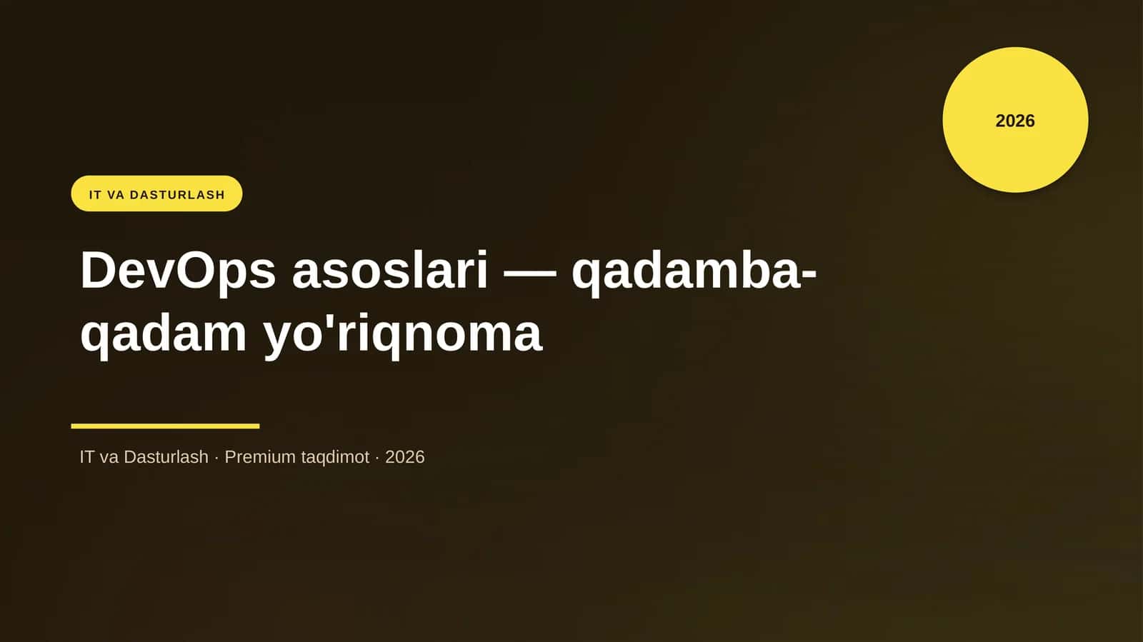 DevOps asoslari — qadamba-qadam yo'riqnoma