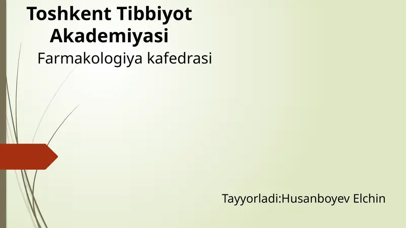 Parkinson kasalligini davolashda ishlatiladigan dorivosi