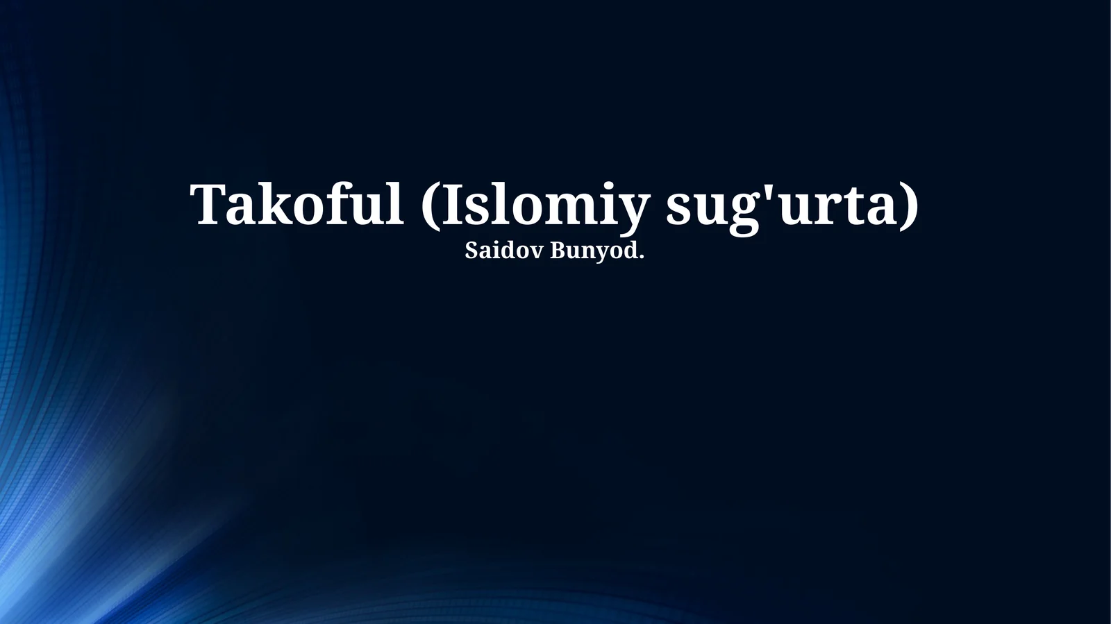 Takoful (Islomiy sug'urta)