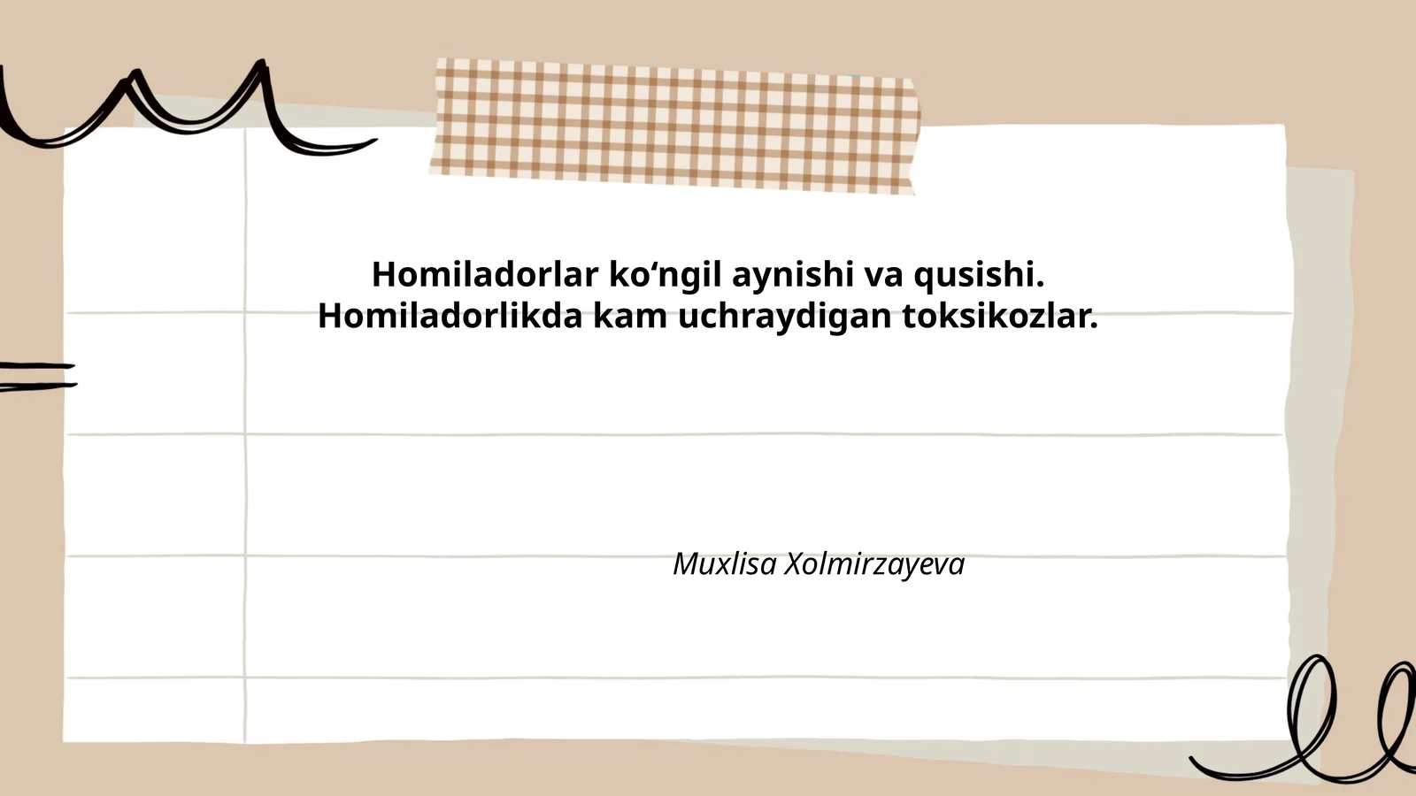 Homiladorlar ko‘ngil aynishi va qusishi
