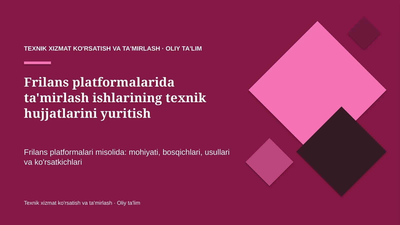 frilans platformalarida ta'mirlash ishlarining texnik hujjatlarini yuritish 6392