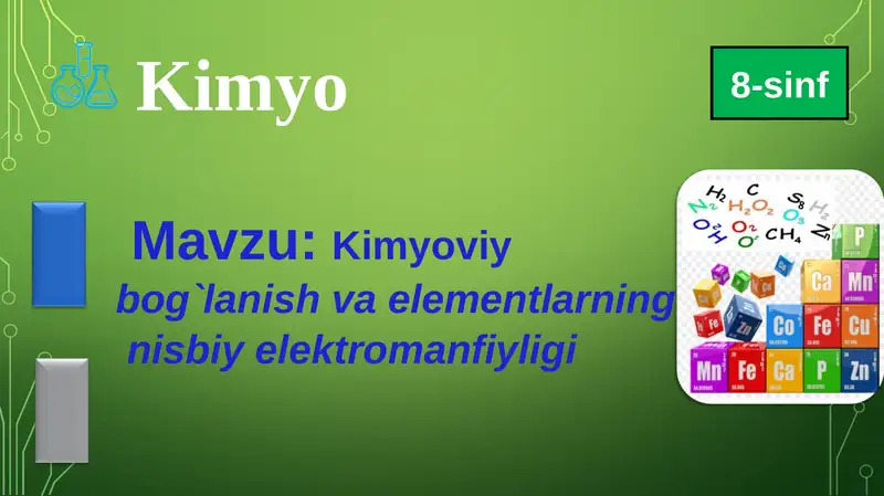 Kimyoviy Bog`lanish va Elementlarning Nisbiy Elektromanfiyligi