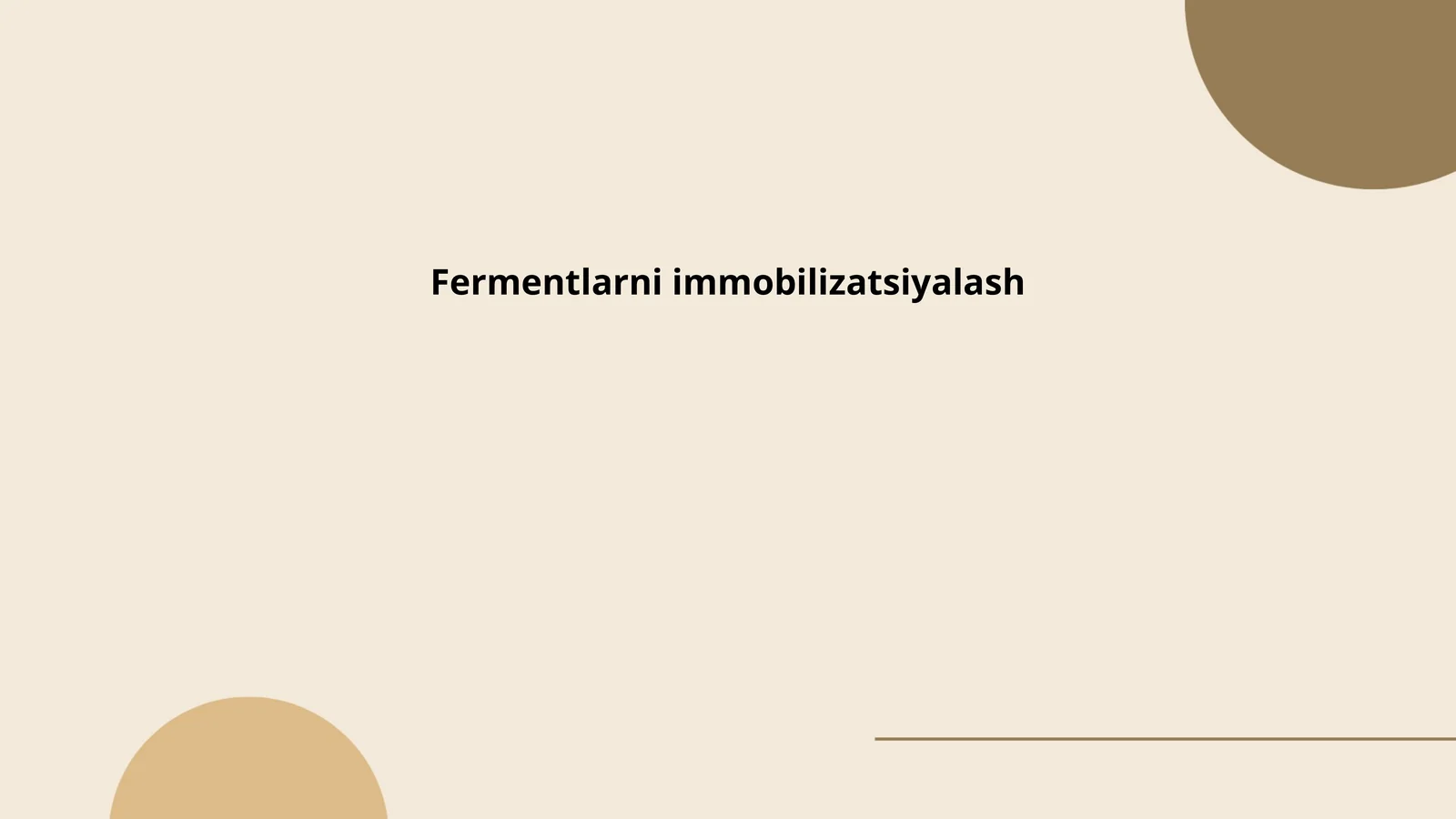 Fermentlarni immobilizatsiyalash