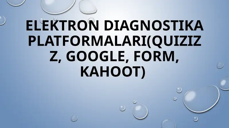 Elektron diagnostika platformalari