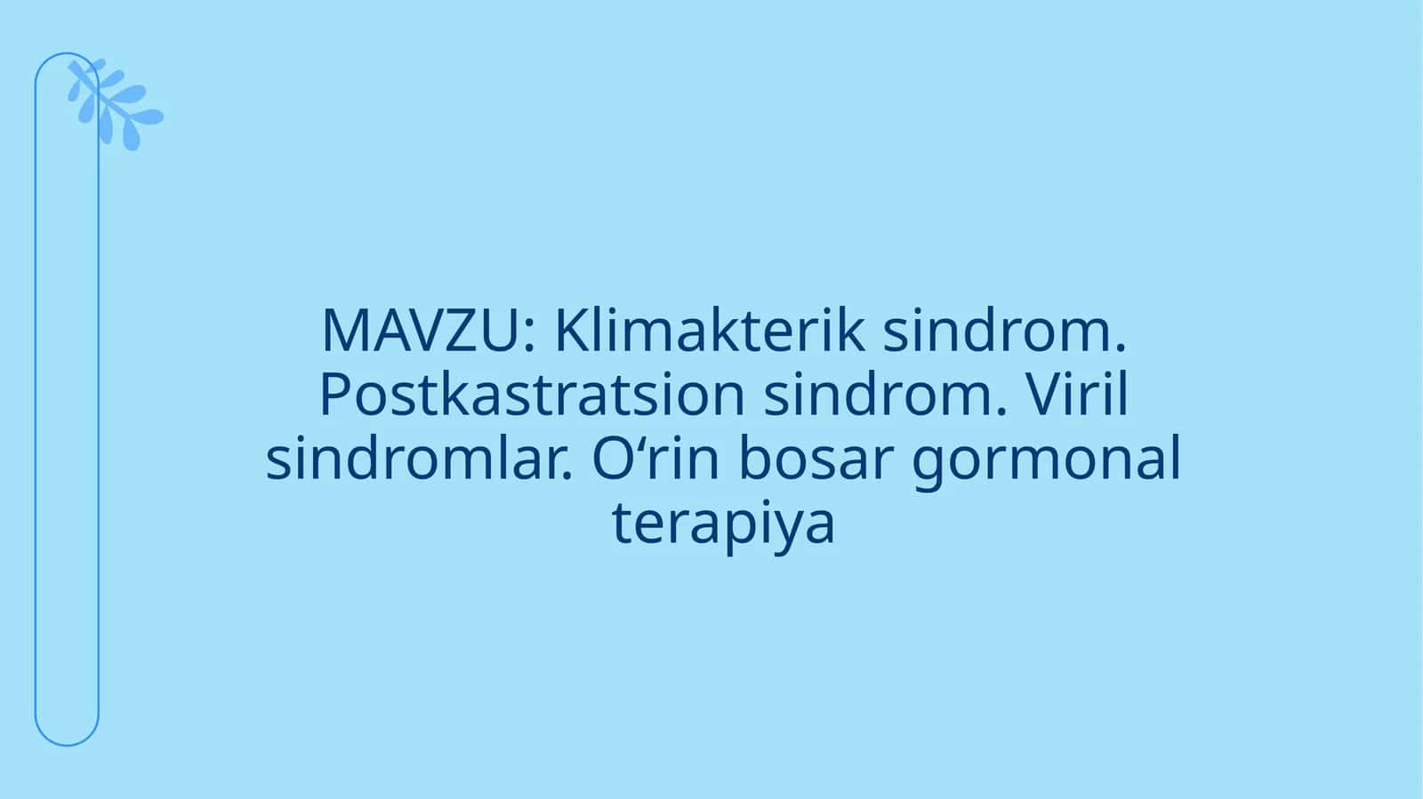 Klimakterik sindrom