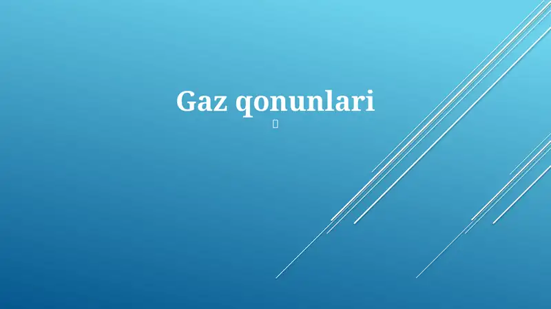 Gaz qonunlari