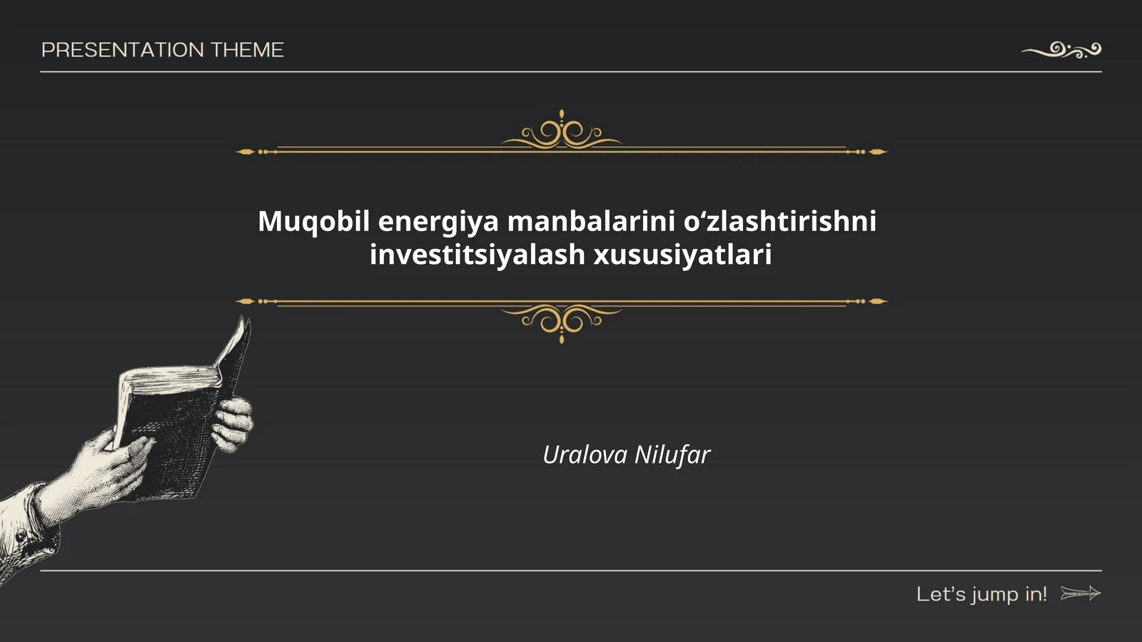 Muqobil energiya manbalarini oʻzlashtirishni investitsiyalash xususiyatlari