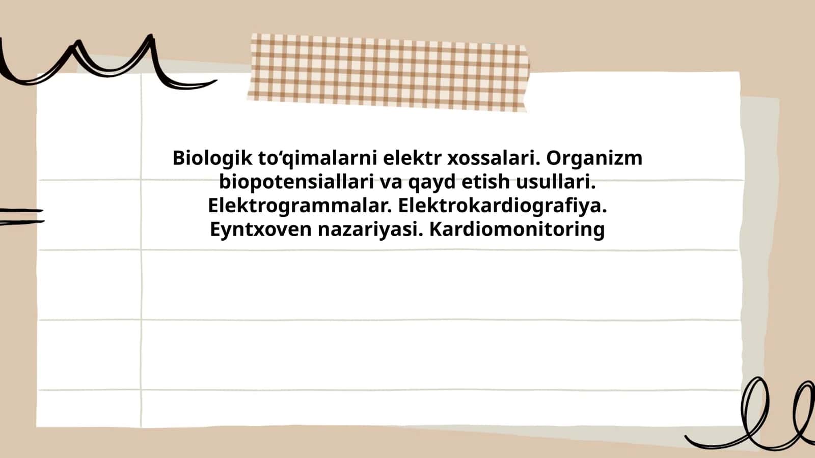 Biologik to‘qimalarni elektr xossalari