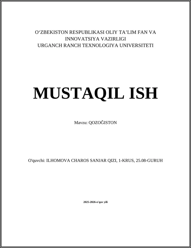 QOZOĞISTON