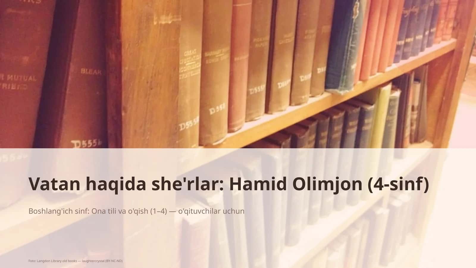 Vatan haqida she'rlar: Hamid Olimjon (4-sinf)