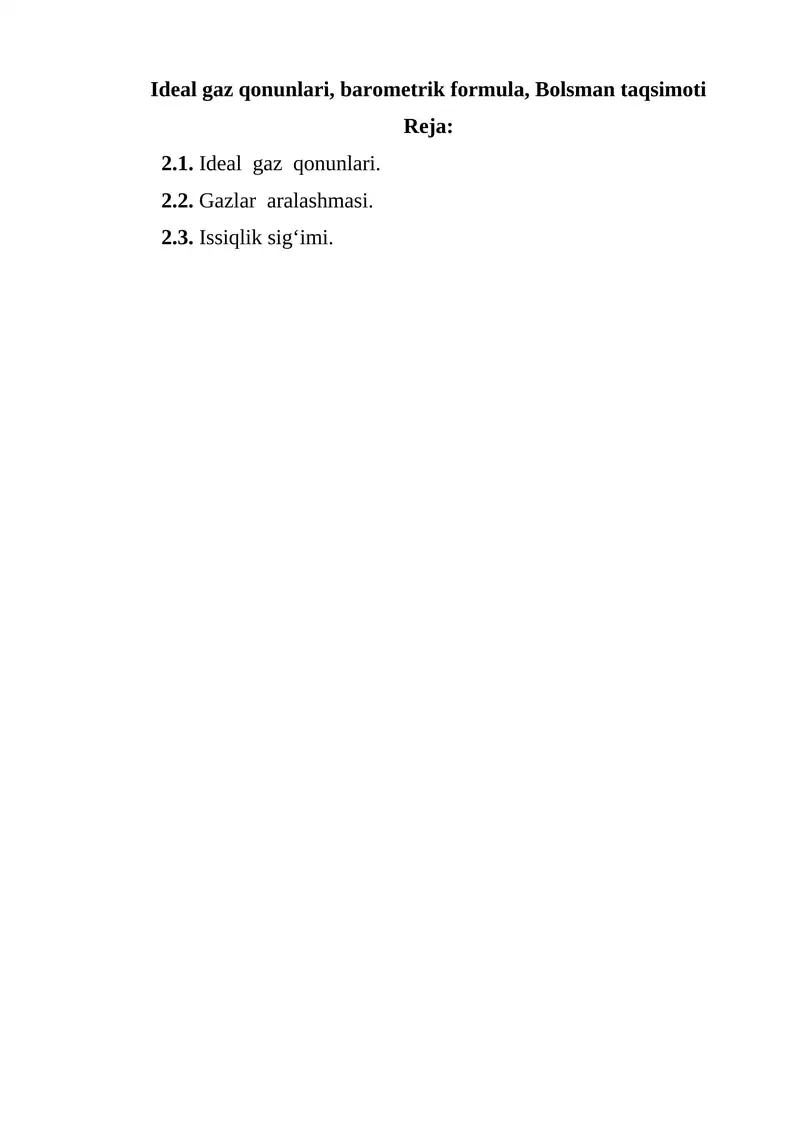 Ideal gaz qonunlari