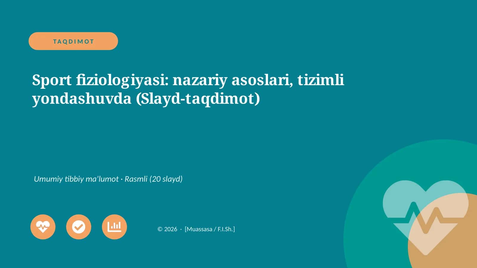 Sport fiziologiyasi: nazariy asoslari, tizimli yondashuvda (Slayd-taqdimot)