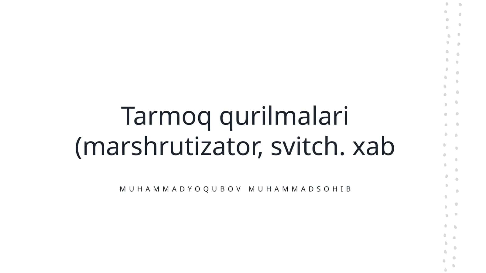 Tarmoq qurilmalari