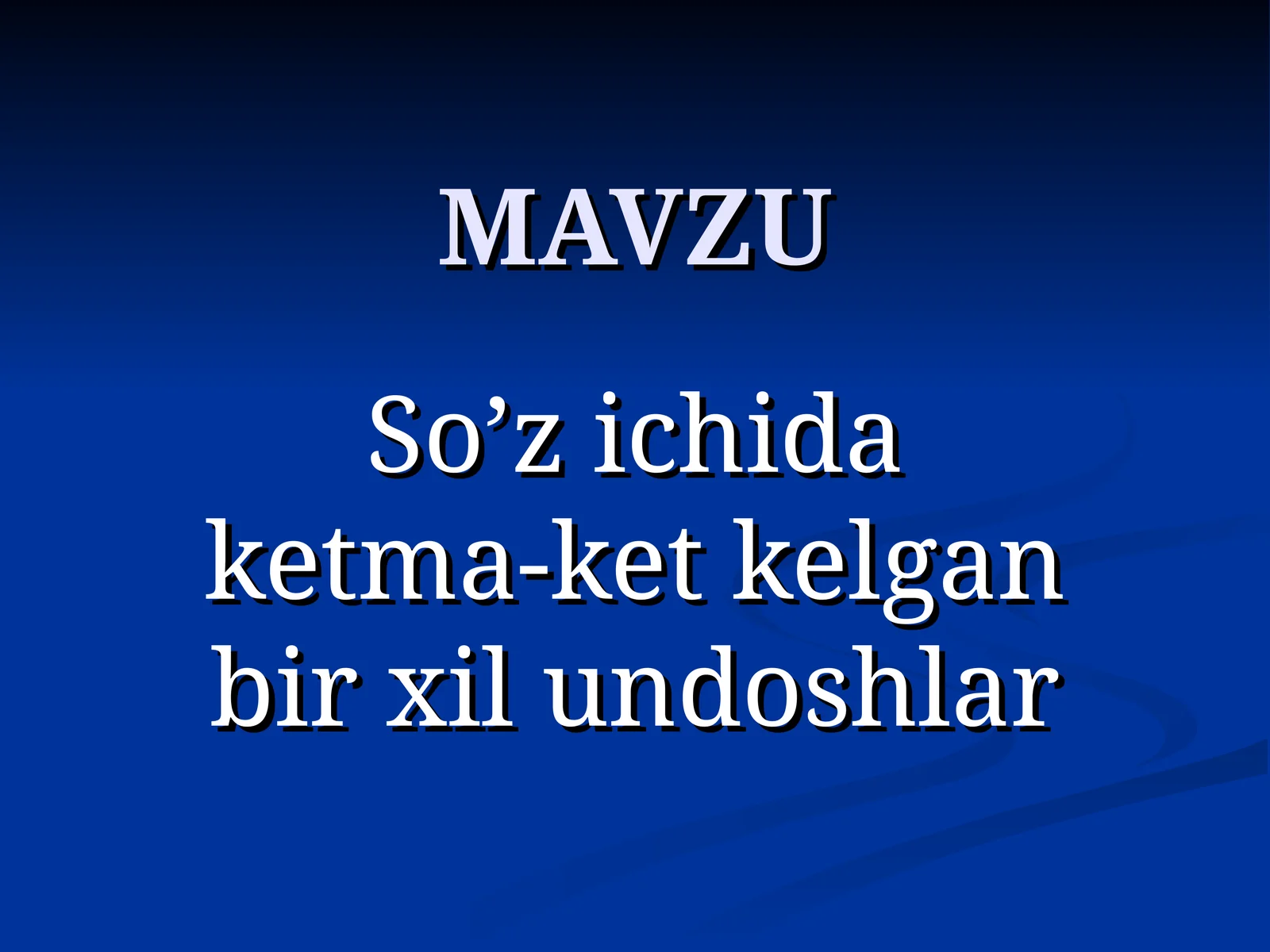 So’z ichida ketma-ket kelgan bir xil undoshlar