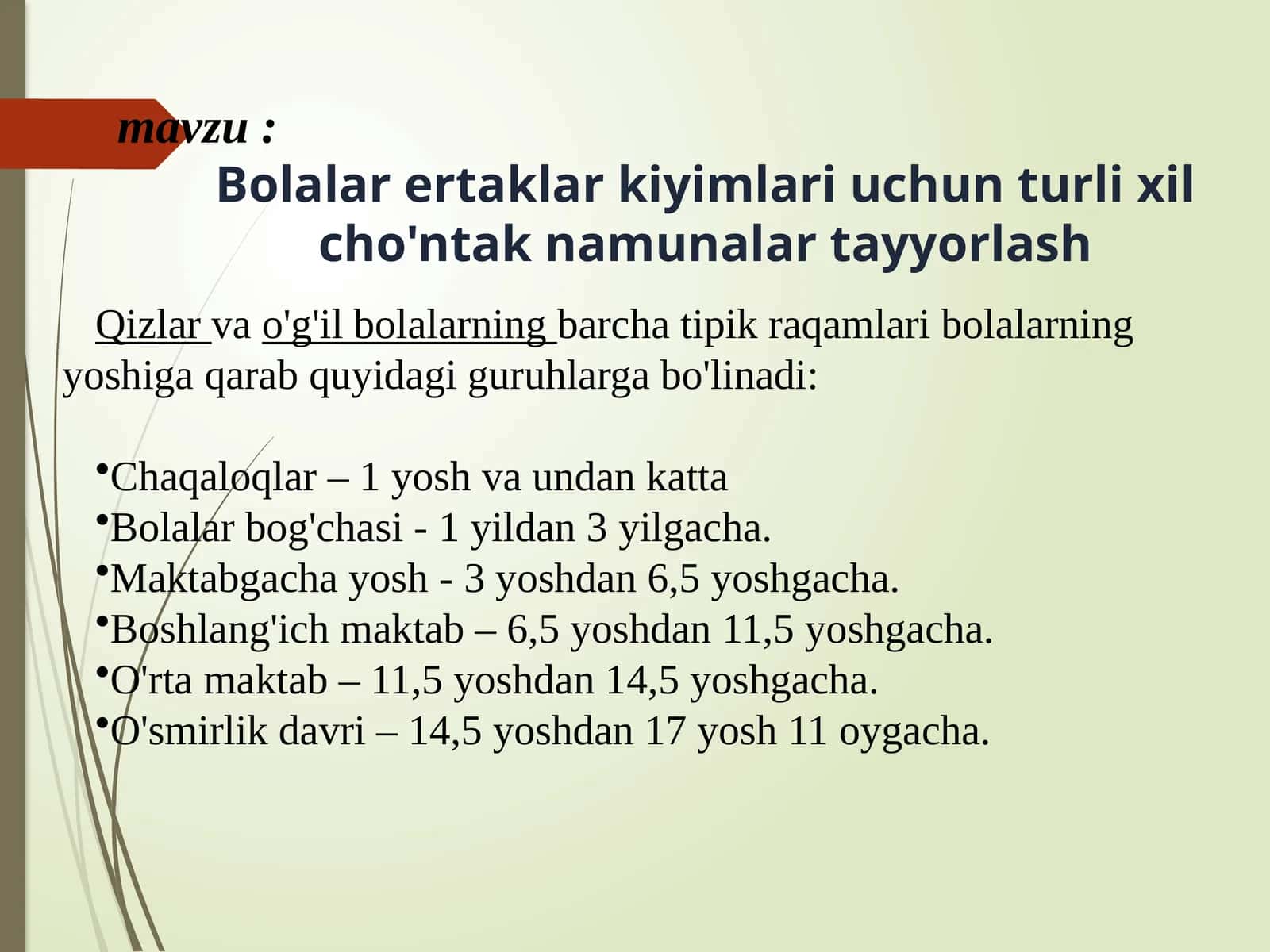 Bolalar ertaklar kiyimlari uchun turli xil cho'ntak namunalar tayyorlash