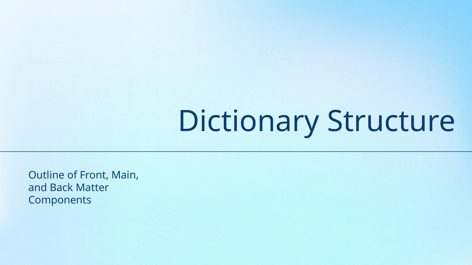 Dictionary Structure