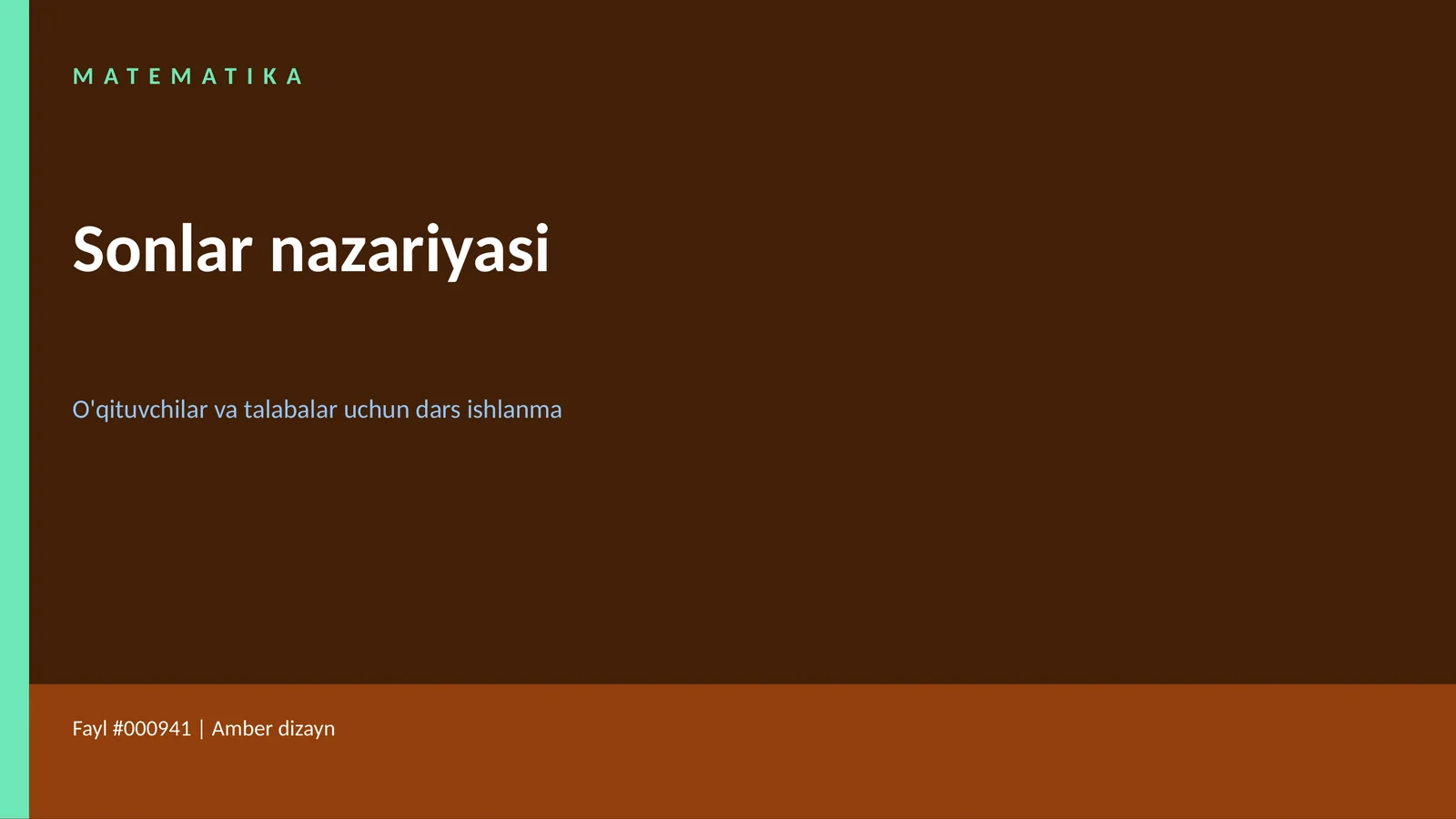 Sonlar nazariyasi