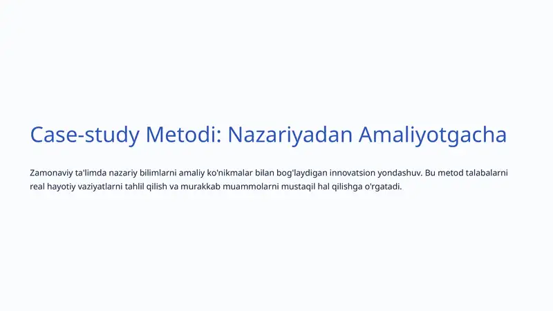 Case-study Metodi