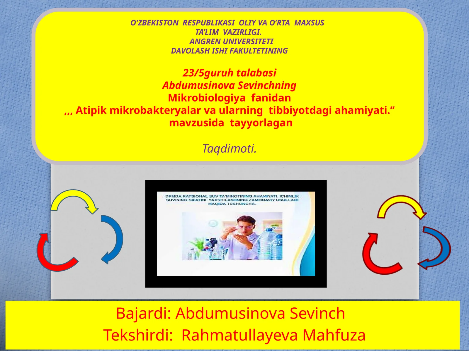 AbdumusinovaSevinch Mikrobiologiyafanidan Atipikmikrobakteryalar va ularning tibbiyotdagi ahamiyati