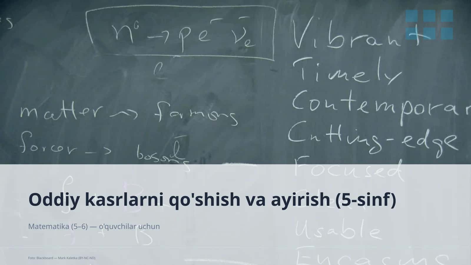 Oddiy kasrlarni qo'shish va ayirish (5-sinf)
