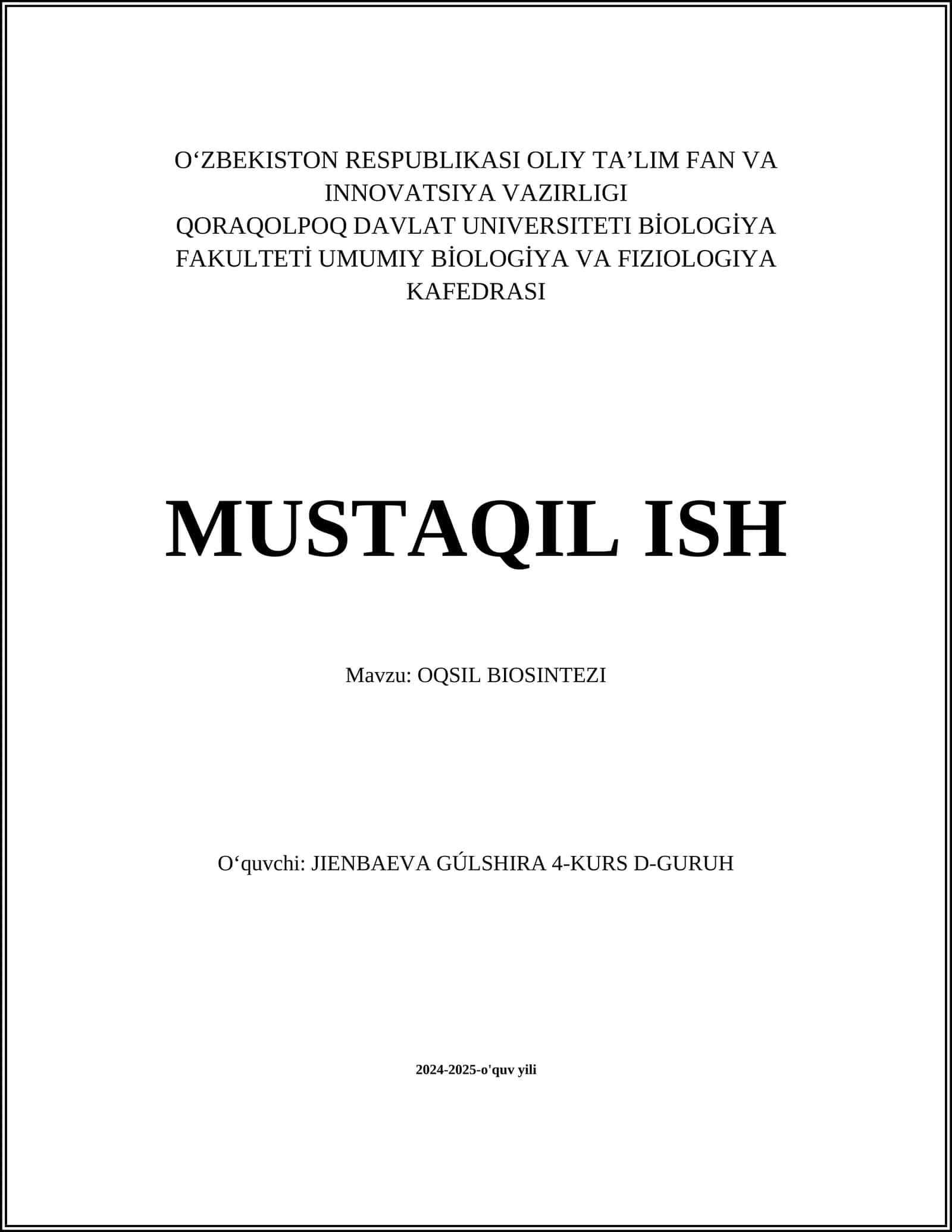 Oqsil biosintezi