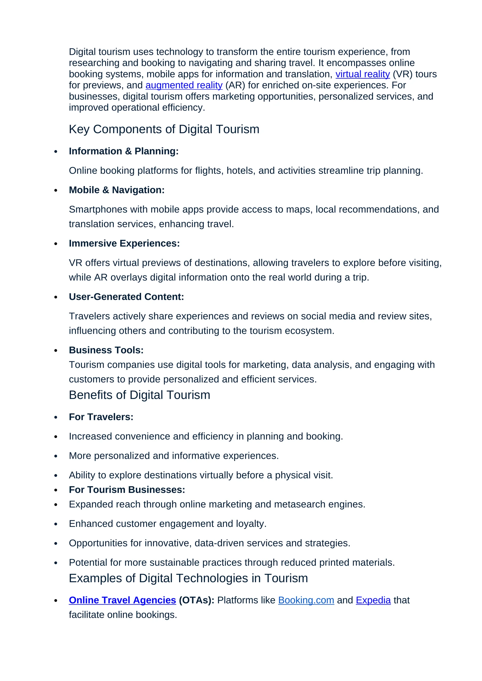 Digital tourism