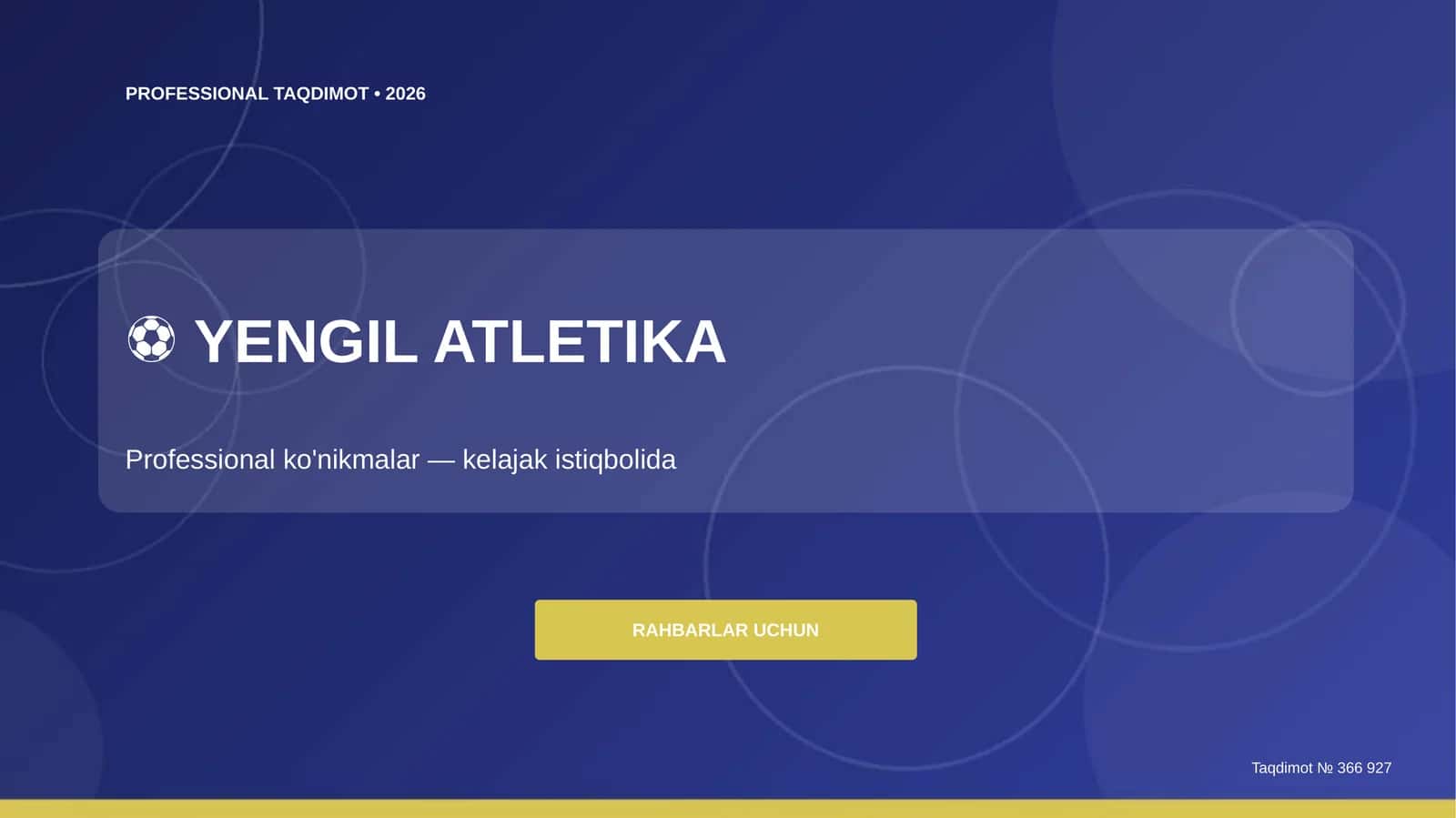 Yengil atletika: professional ko'nikmalar (kelajak istiqbolida)