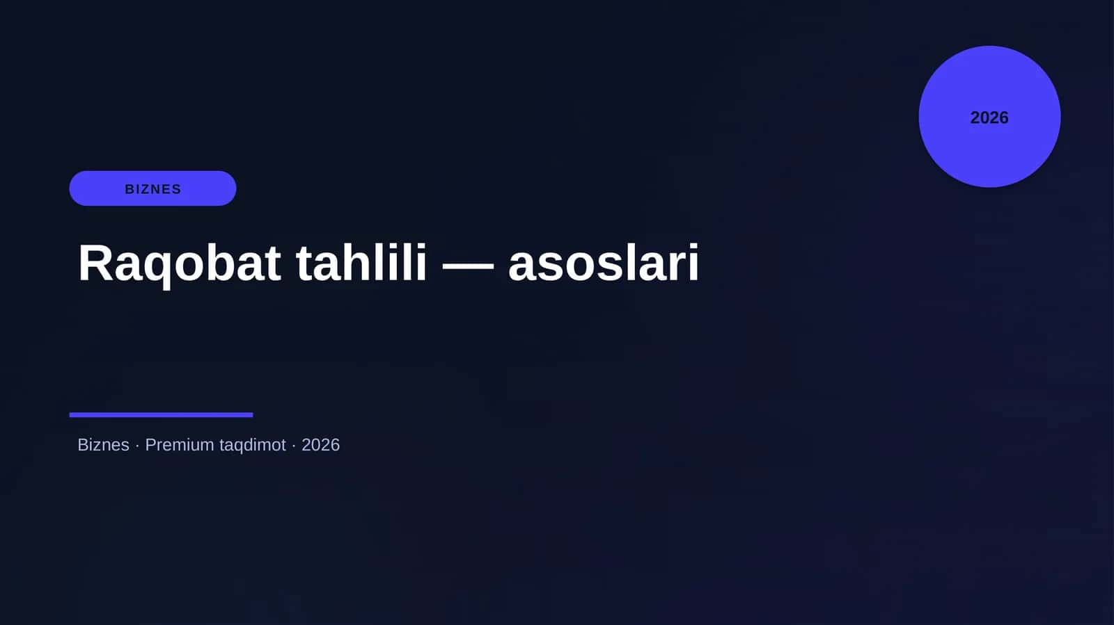 Raqobat tahlili — asoslari
