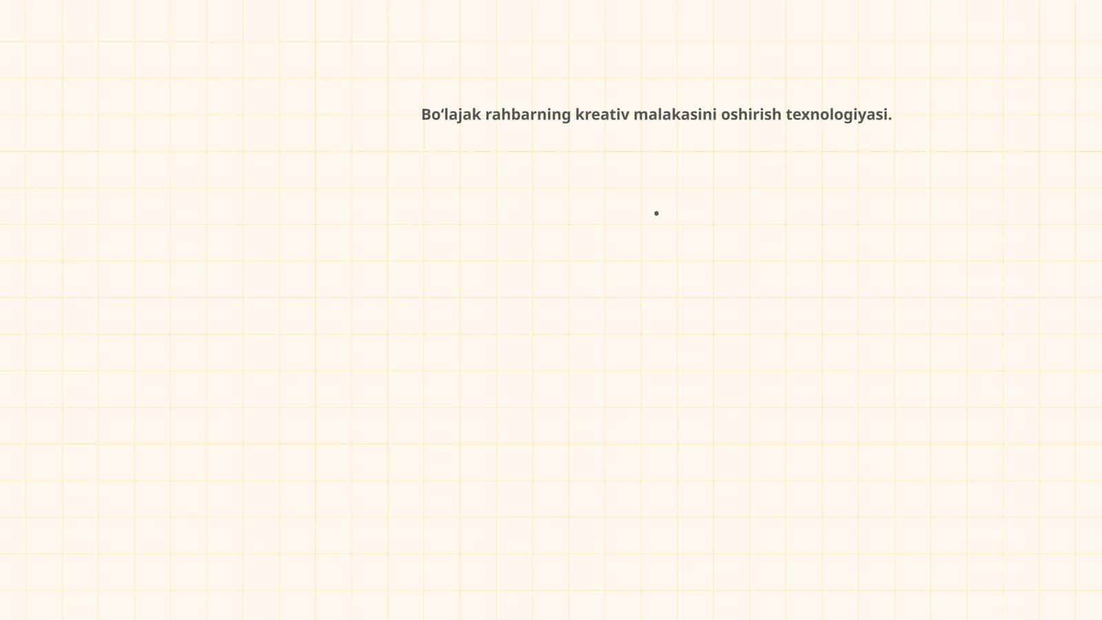 Bo‘lajak rahbarning kreativ malakasini oshirish texnologiyasi