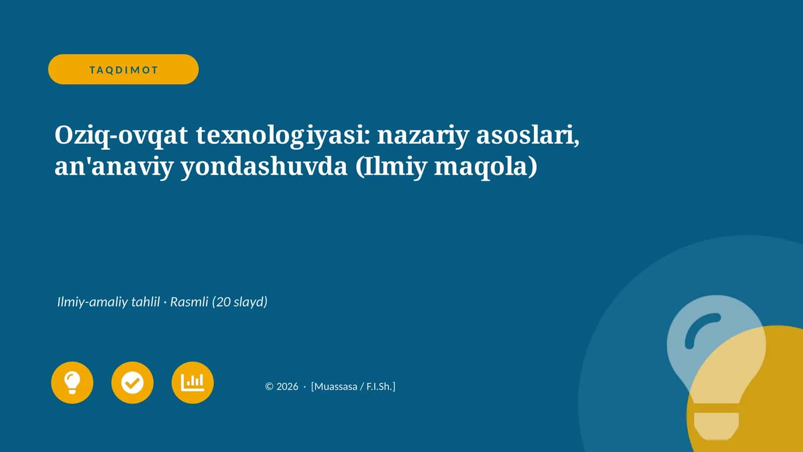 Oziq-ovqat texnologiyasi: nazariy asoslari, an'anaviy yondashuvda (Ilmiy maqola)