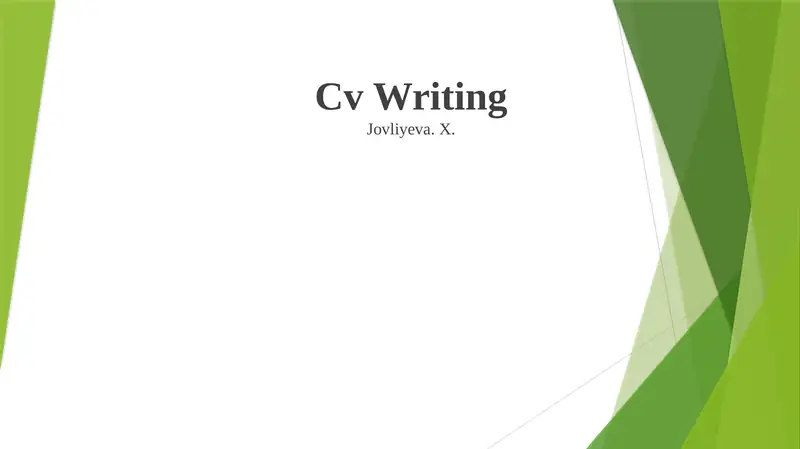 CV Writing