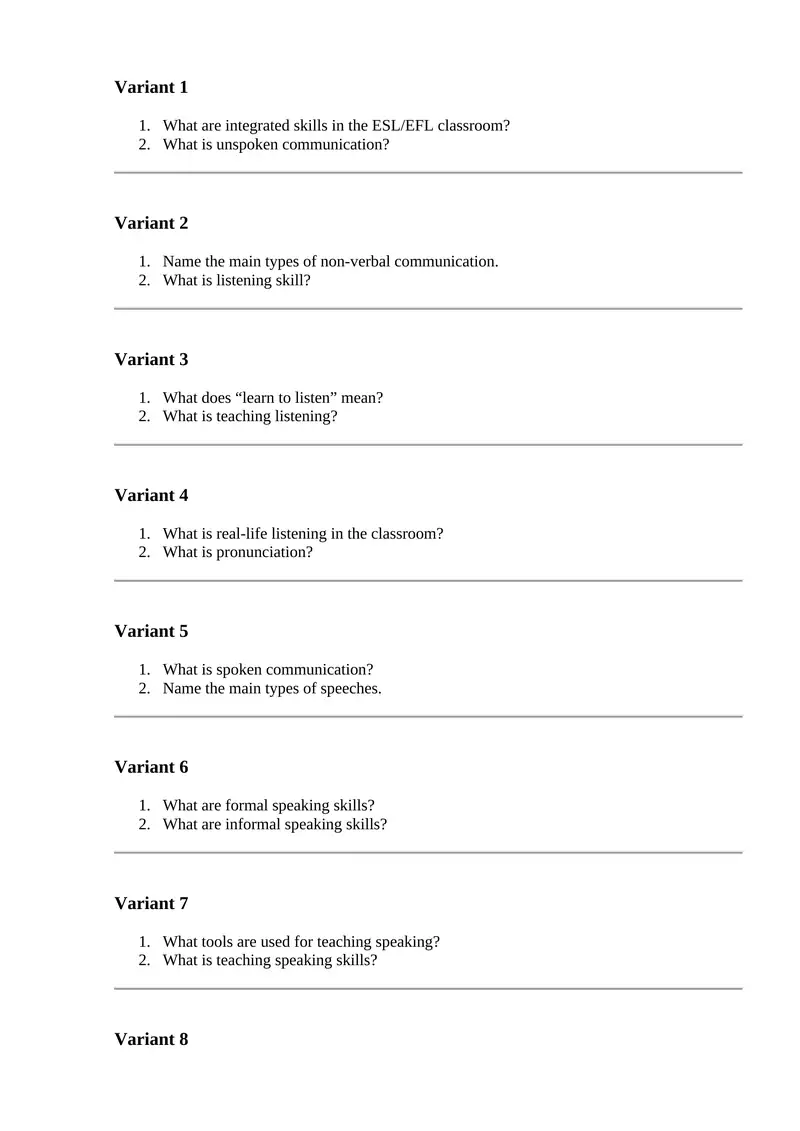 Teaching Speaking Skills through tests