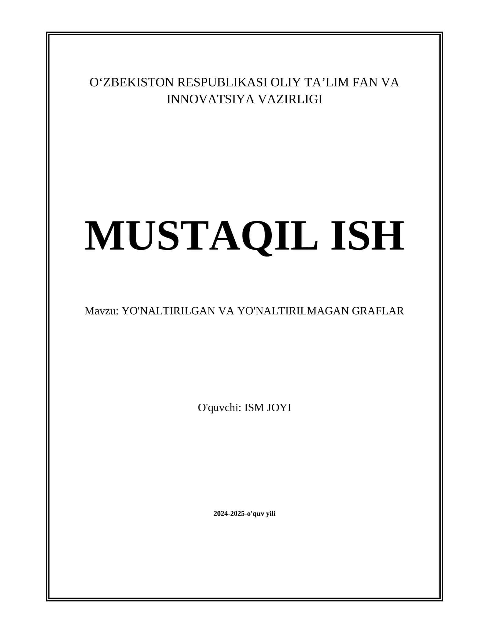Yo'naltirilgan graflar asoslari