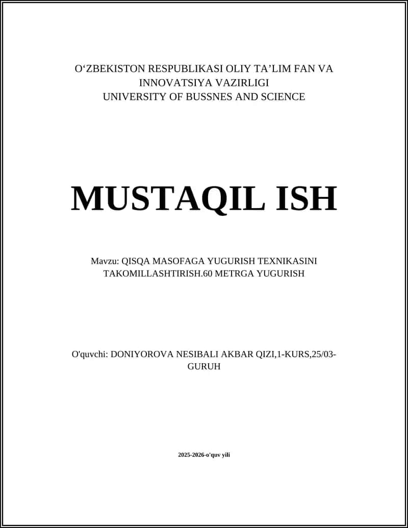 QISQA MASOFAGA YUGURISH TEXNIKASI