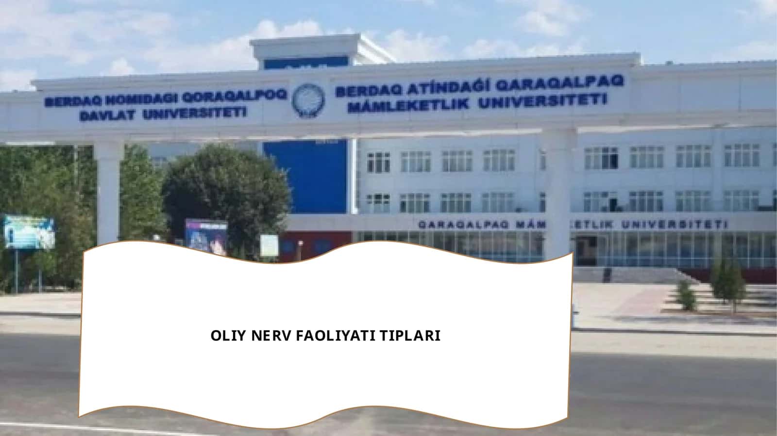 OLIYNERV FAOLIYATI TIPLARI