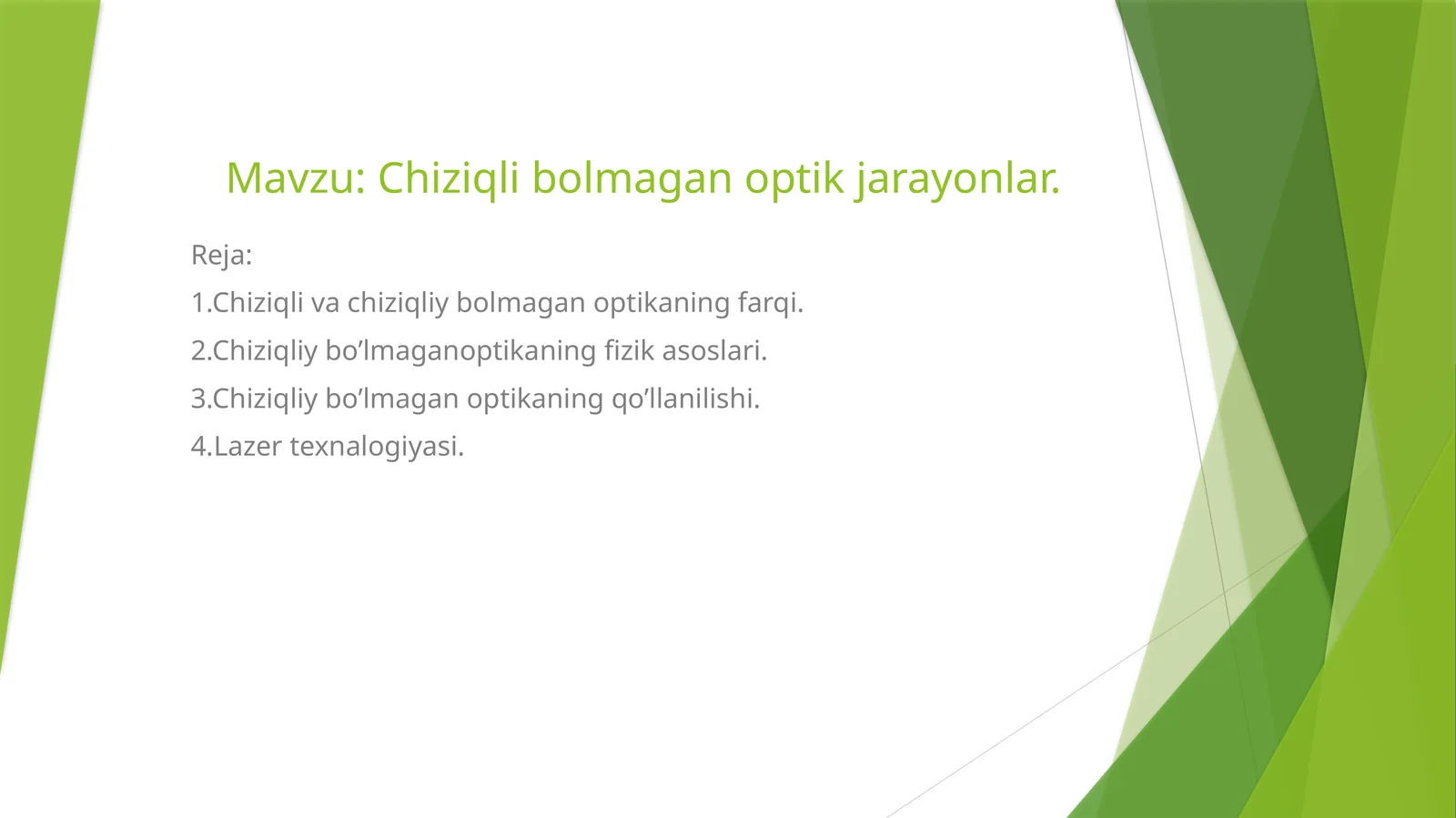 Chiziqli bolmagan optik jarayonlar