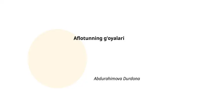 Aflotunning gʻoyalari
