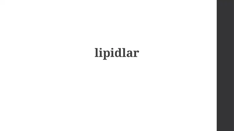 Lipidlar: Ta'rifi va Klassifikatsiyasi