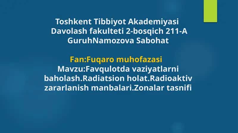 Favqulotdavaziyatlarni baholash