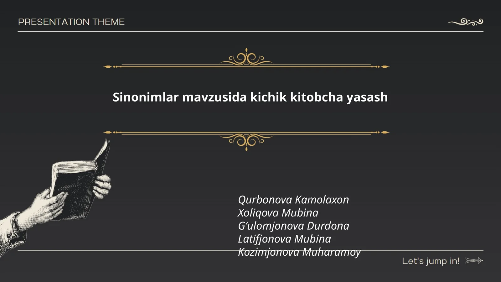 Sinonimlar mavzusida kichik kitobcha yasash