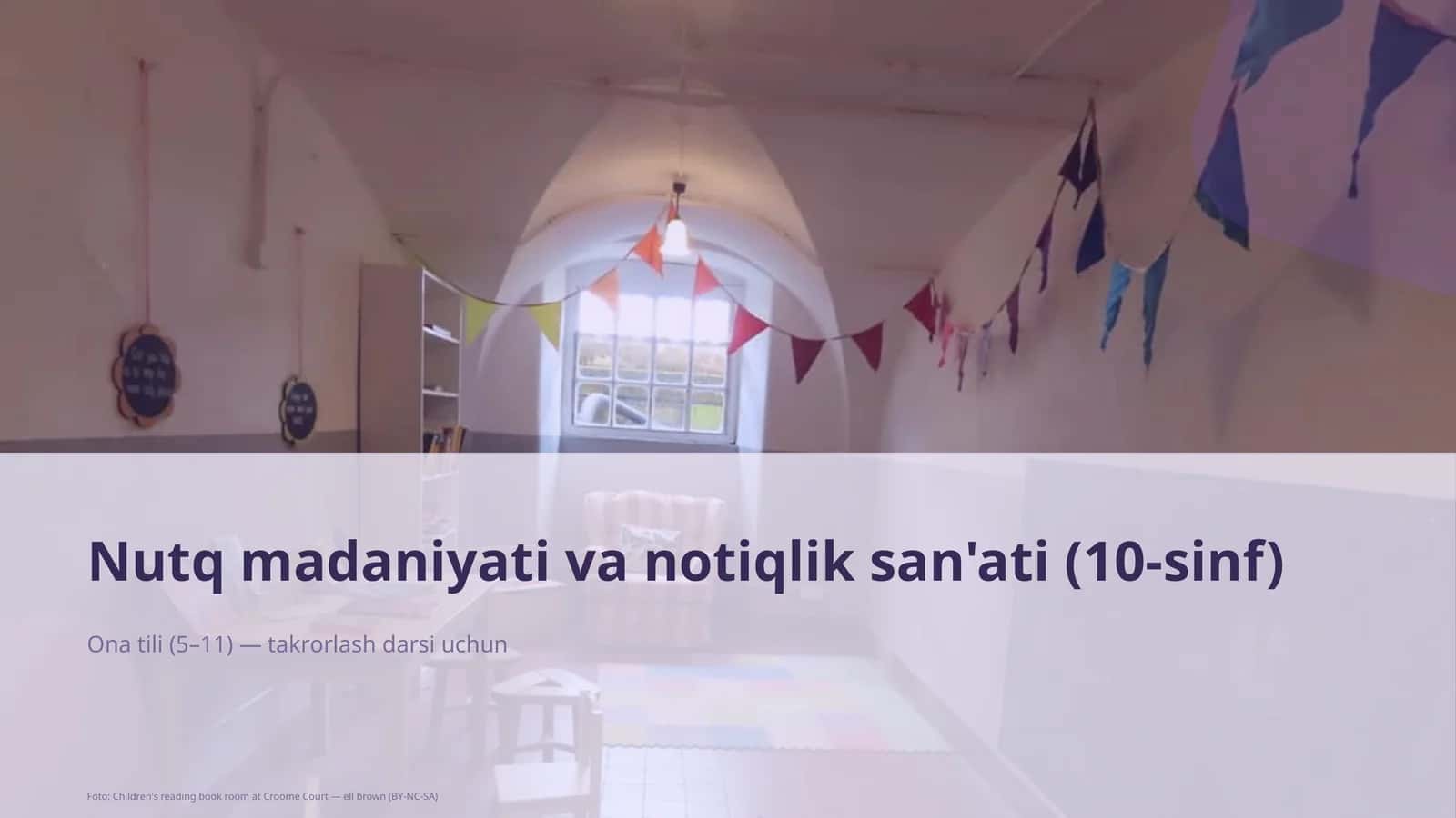 Nutq madaniyati va notiqlik san'ati (10-sinf)