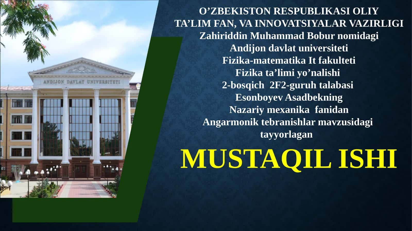 Angarmonik tebranishlarning fizik va matematika asosiy xususiyatlari