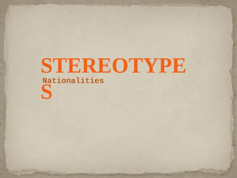STEREOTYPES